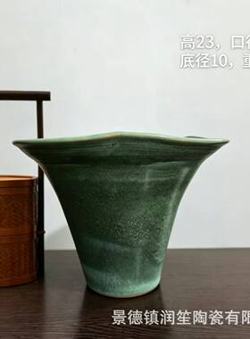 简约陶瓷种植花盆蝴蝶兰发财树蕙兰花盆网红托特大口花器阳台庭院