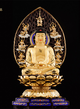 台湾盛凡纯铜鎏金工艺娑婆三圣