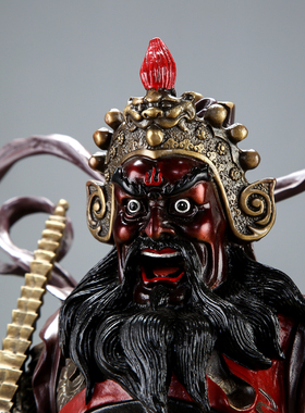 赵公明纯铜彩绘五路财神开业礼品