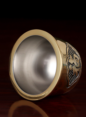 福字纯铜关公茶杯供佛拜神用品