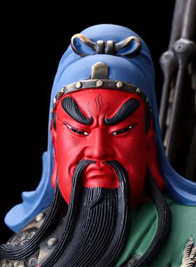 涛羽做生意九龙关公武财神铜制