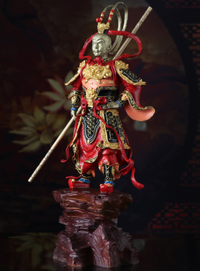 摆件铜制品斗战胜佛祝福铜彩绘