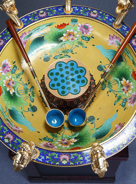 浴佛盆景泰蓝莲花八宝