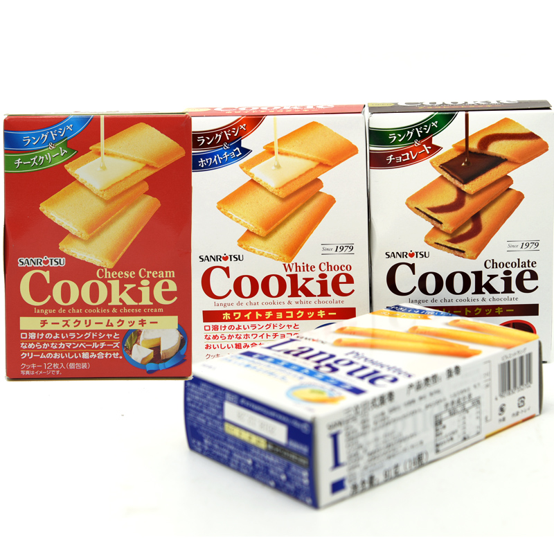 日本进口零食Cookie三立巧克力夹心酥饼干抹茶白巧克力饼干糕点心 - 图3