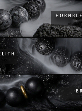 Dark Series Retro Black Natural Labradorite Moonstone Bead