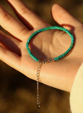 Stamp Gold Color Turquoise Bracelet for Women Girl Birthday
