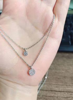 New 925 Sterling Silver Trendy Double Layer Necklace Full