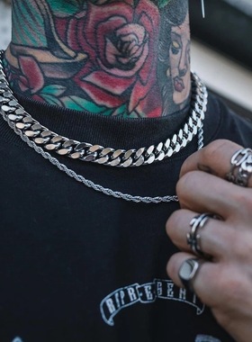 10MM/12MM/14MM Stainless Steel Chain Necklace For Men Punk