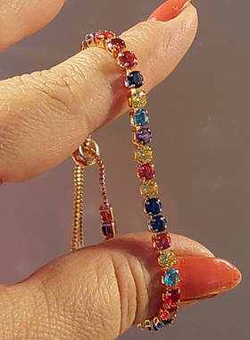 Adjustable Multicolor Tennis Bracelets For Women Ladies