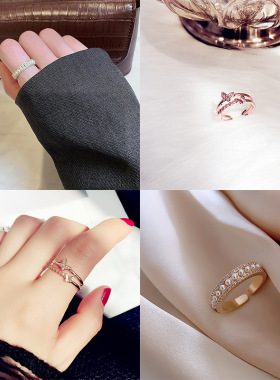2024 Adjustable Size Stainless Steel Rings For Women Korean