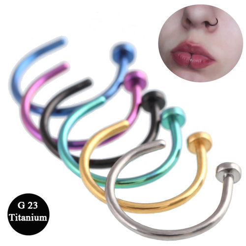 New 1Pc Stainless Steel 6/8/10mm Nostril Nose Hoop Stud Ring - 图0