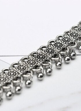 Bohemian Bells Tassel Statement Necklaces Vintage Silver