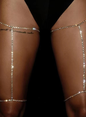 Rhinestones Leg Thigh Chain Shiny Women Sexy Body Chain Leg