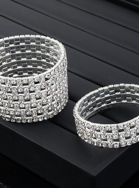 Luxury Crystal Rhinestone Stretch Bracelets For Women Pearl