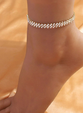 Beach Accessories Crystal Lozenge Anklet for Women Indian