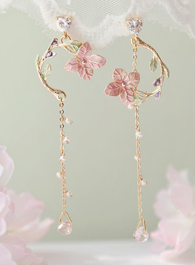 New Korean Romantic Cherry Blossoms Flower Earrings For