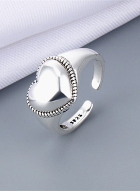 New Fashion S925 Thai Silver Love Heart Finger Ring Best