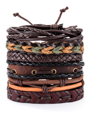 2023Vinatge Gothic Punk Skull Star Metal Multilayer Leather