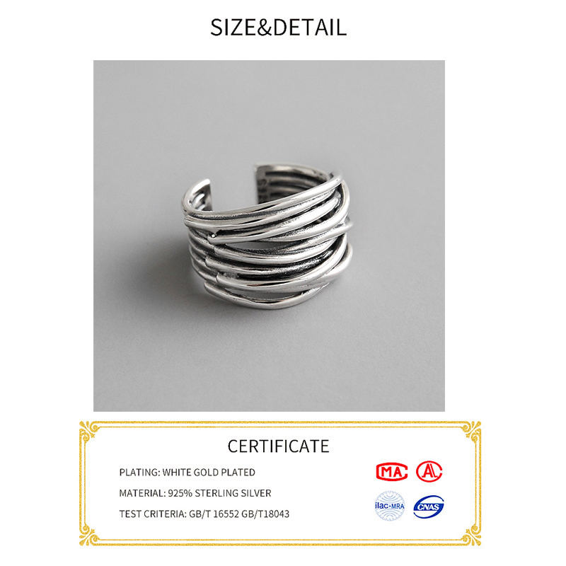 Real 925 sterling silver finger rings for women vintage - 图0