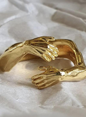 Gothic Hug Muscle Hands Rings For Women Men Adjustable Open