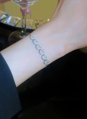 Gold Plated Oversized Zircon Adjustable Bracelets For Women