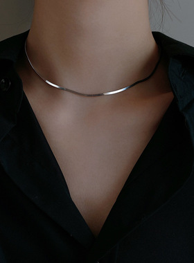 925 Sterling Silver Clavicle Chain Necklace For Women Snake