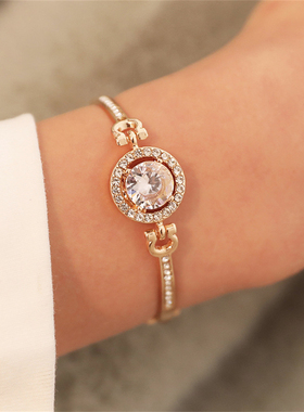 1pcs Luxury Woman Rhinestone Silver Color Zircon Round