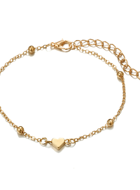 Tocona Boho Gold Color Heart Black Rhinestone Layered