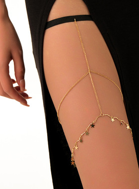 2023 New Women Bohemian Thigh Chain Simple Star Body Chains