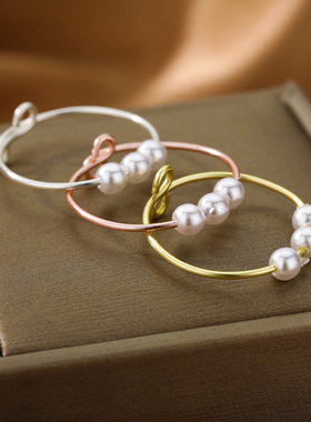 Fidget Beads Fidget Ring Spinner Spiral Simulated Pearl