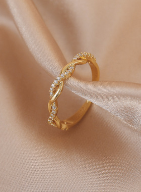 LATS Luxury Gold Color Pearl Zircon Rings for Woman 2021