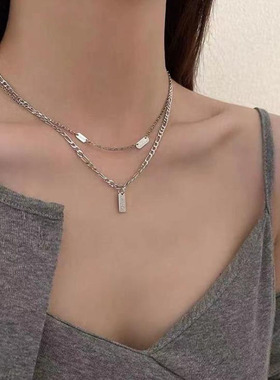 Korean Stainless Steel Choker Layered Necklace Women Punk