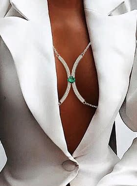 Sexy Bra Chain Jewelry for Women Decoration Rhinestone