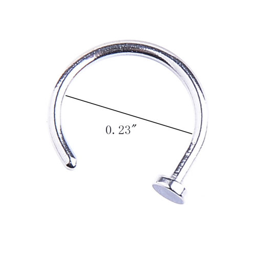 New 1Pc Stainless Steel 6/8/10mm Nostril Nose Hoop Stud Ring - 图1