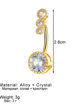 Luxury Pierced Belly Button Rings Women Mens Crystal