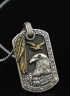 Punk Creative Design Animal Flying Eagle Square Pendant