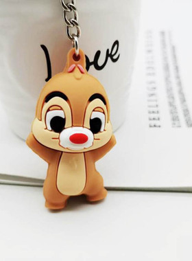 Fashion Cute 3D Anime Keychain Squirrel Key Ring Gift For