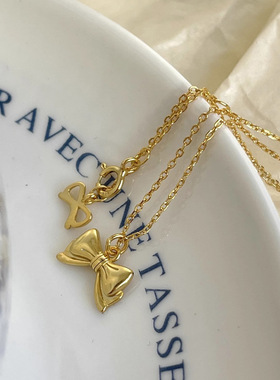 Sterling Bow Knot Design Necklace for Women Romantic