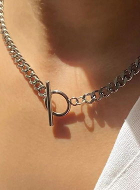 2021 Fashion New Chunky Chain Necklace Women Simple Toggle
