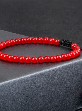 4MM Natural Stone Round Beads Bracelet Women Minimalism