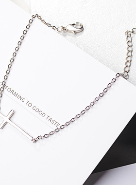New Sterling Silver Cross Charm Bracelet For Women Bracelet