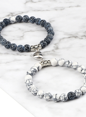 2Pcs/Set Romantic Heart Shape Magnet Pendant Bracelets 6