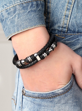 2021 Genuine Leather Bracelet Double Layer 19/21/23CM Gold