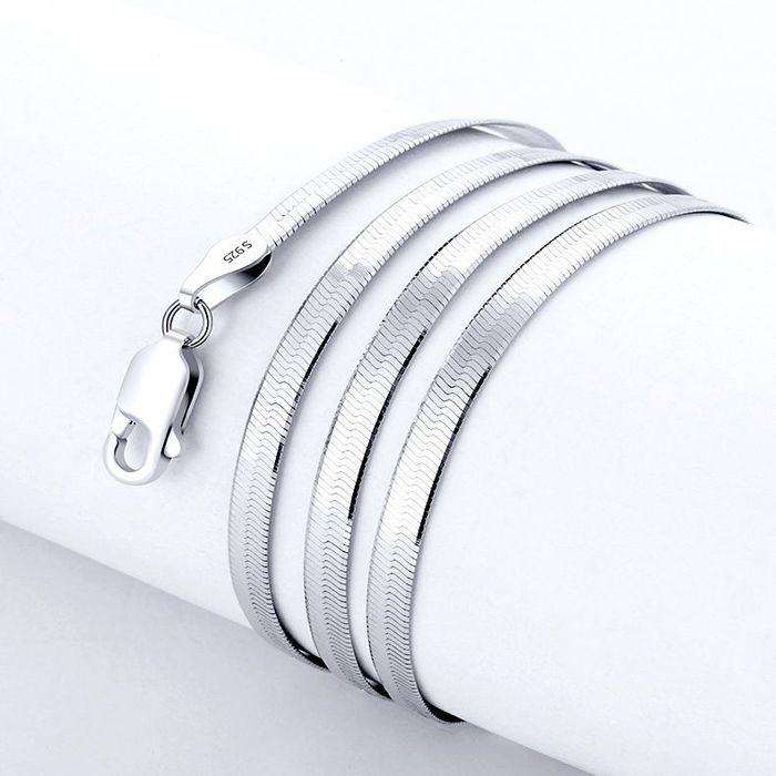 New Silver color 4MM chain Necklace for Women Luxury Couple - 图0