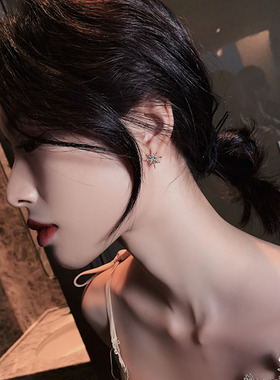 2020 new star moon earrings Korean version asymmetrical