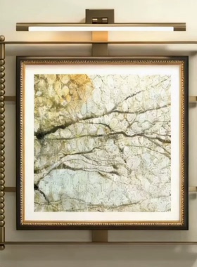 轻奢金属杆装饰画玄关挂画现代侘寂风抽象肌理艺术壁灯画酒店客厅