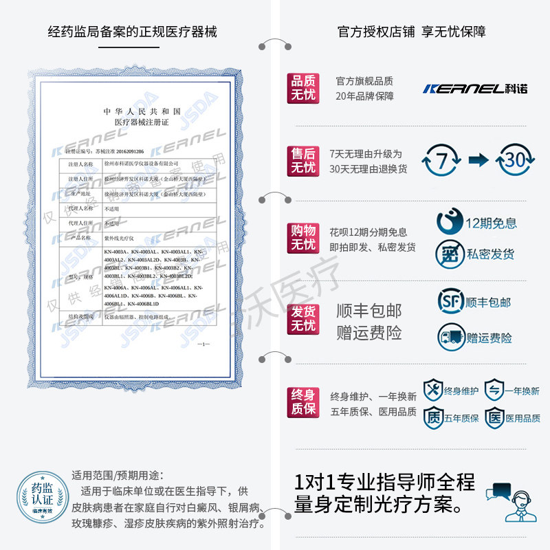 科诺家用大面积白癜风光疗仪银屑病 活沃医疗器械理疗仪（器械）