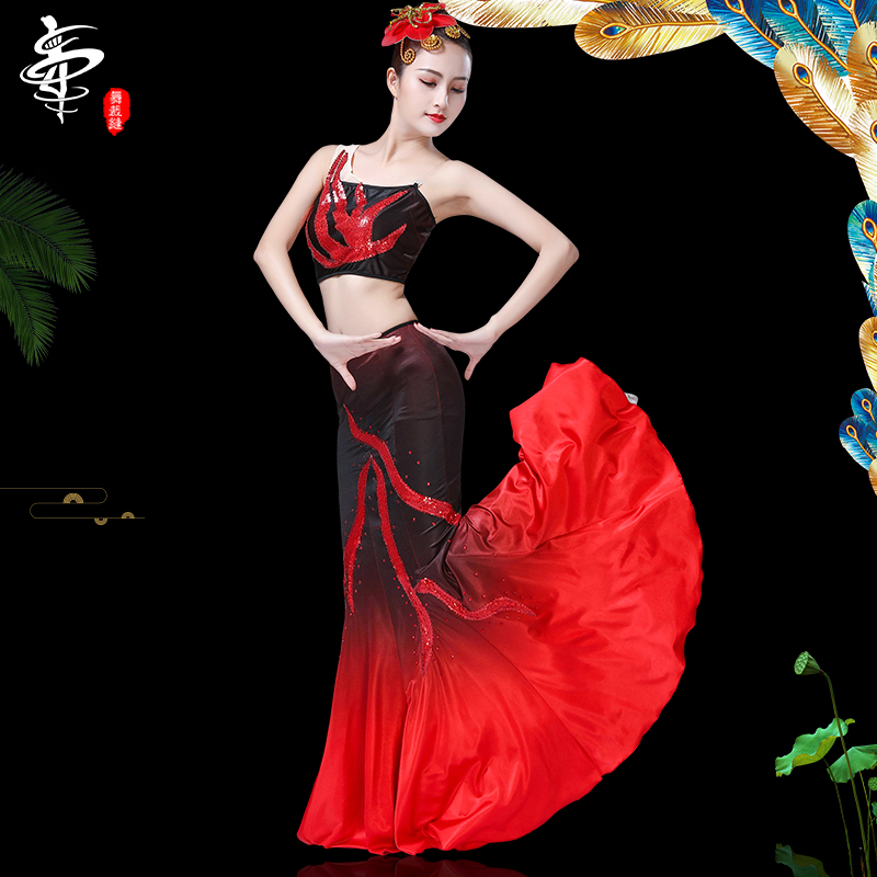 舞裁缝旗舰店舞裁缝民族舞蹈服装傣族舞蹈服曼珠沙华女孔雀舞傣族舞蹈表演服1