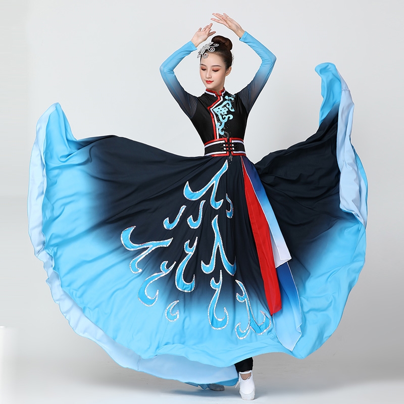 舞裁缝旗舰店新款蒙古族服装秋冬季现代舞天边蒙古舞蹈演出服女民族风成人定做0