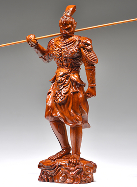 纯木质孙悟空摆件齐天大圣佛像花梨实木雕刻斗战胜佛神像红木工艺